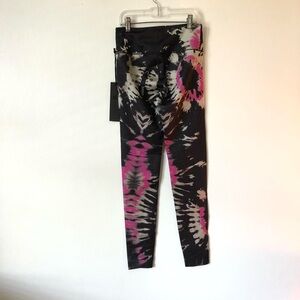 Black and Pink Tie-Dye Leggings